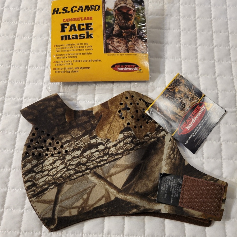 H.S. Camo Hunting Face Mask Camouflage Cabincore Winter Outdoor‎ Hiking Running